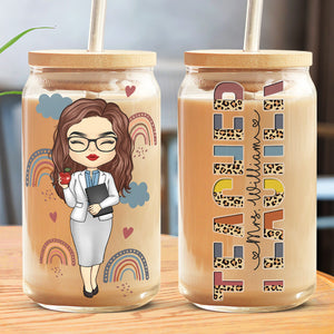 Best Teacher Ever - Teacher Personalized Custom Glass Cup, Iced Coffee Cup - Gift For Teacher, Back To School