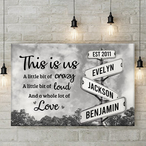 This Is Us, Full Of Love - Family Personalized Custom Horizontal Canvas - Gift For Family Members