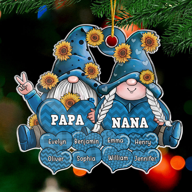 My Grandkids Make My Heart Smile - Family Personalized Custom Ornament - Acrylic Custom Shaped - Christmas Gift For Grandpa, Grandma