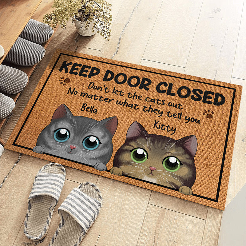 Don't Let The Cats Out - Funny Personalized Cat Decorative Mat, Doorma -  Pawfect House ™