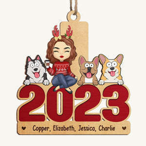 Family Forever - Dog Personalized Custom Ornament - Wood Custom Shaped - Christmas Gift For Pet Owners, Pet Lovers