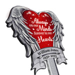 Custom Name Memorial Angel Heart Decor - Personalized Acrylic Stake