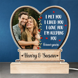 Custom Photo Love You Then Love You Still - Couple Personalized Custom Shaped 3D LED Light - Gift For Husband Wife, Anniversary