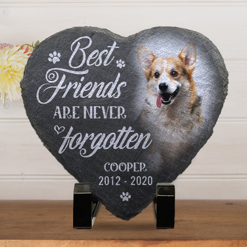 Custom Photo Best Friends Are Never Forgotten - Memorial Personalized Custom Memorial Stone - Sympathy Gift, Gift For Pet Owners, Pet Lovers