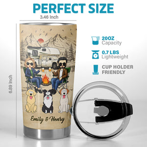 Sit By The Camp Fire - Camping Personalized Custom Tumbler - Gift For Camping Lovers, Pet Owners, Pet Lovers