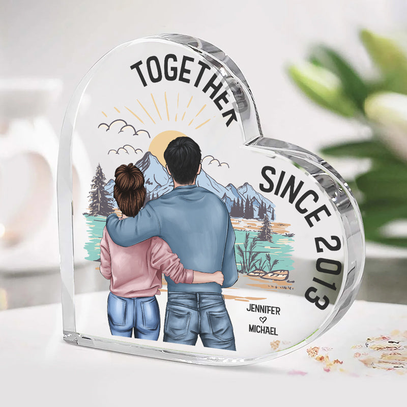 Together Since - Couple Personalized Custom Heart Shaped Acrylic Plaqu -  Pawfect House