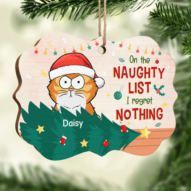 We Are On The Naughty List - Cat Personalized Custom Ornament - Wood Benelux Shaped - Christmas Gift For Pet Owners, Pet Lovers