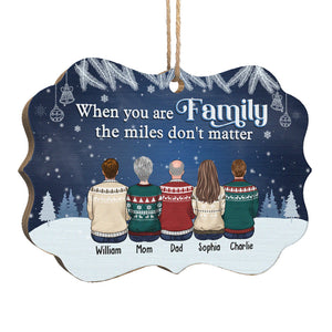 The Miles Don't Matter - Family Personalized Custom Ornament - Wood Benelux Shaped - Christmas Gift For Family Members