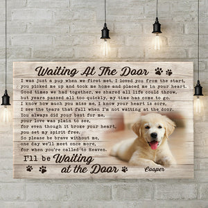 Custom Photo Waiting At The Door - Dog & Cat Personalized Custom Horizontal Canvas - Gift For Pet Owners, Pet Lovers