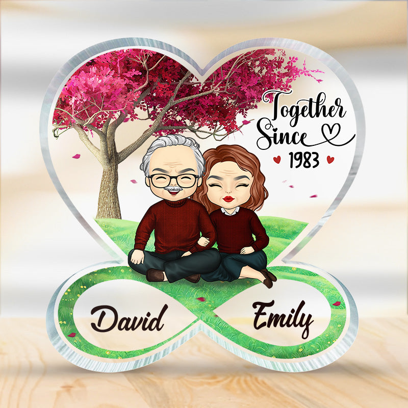 Together We Are Stronger - Couple Personalized Custom Infinity Heart Shaped Acrylic Plaque - Gift For Husband Wife, Anniversary