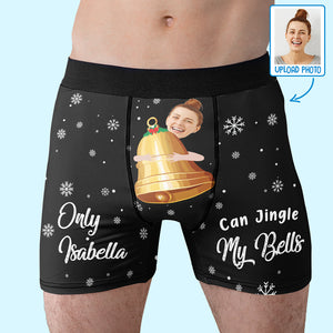 Custom Photo Jingle My Bells - Funny Personalized Custom Boxer Briefs, Men's Boxers - Christmas Gift For Boyfriend, Husband, Anniversary