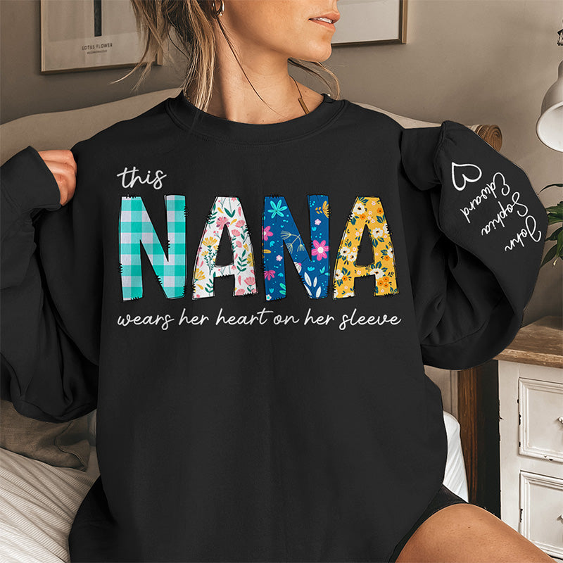 Most Loved Grandma - Family Personalized Custom Unisex Sweatshirt With Design On Sleeve - Birthday Gift For Mom, Grandma