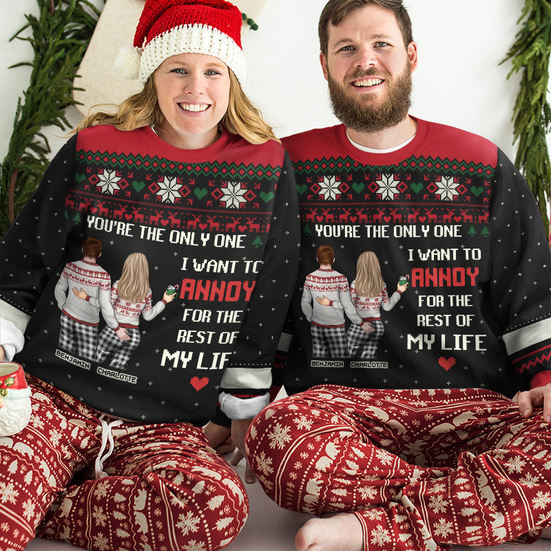 You're The Only One - Couple Personalized Custom Ugly Sweatshirt - Unisex Wool Jumper - Christmas Gift For Husband Wife, Anniversary
