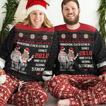 Annoying Each Other Since - Couple Personalized Custom Ugly Sweatshirt - Unisex Wool Jumper - Christmas Gift For Husband Wife, Anniversary