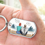 For Every Time You Think Of Me, I'm Right There In Your Heart - Personalized Keychain