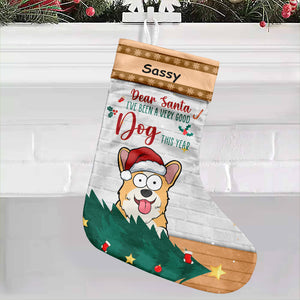 Dear Santa, I've Been A Very Good Dog This Year - Dog Personalized Custom Christmas Stocking - Christmas Gift For Pet Owners, Pet Lovers