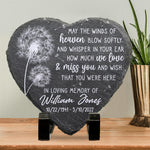 Custom Name Dandelion Memorial Tribute - Personalized Memorial Stone