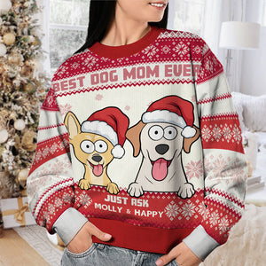 Best Dog Mum Ever - Dog Personalized Custom Ugly Sweatshirt - Unisex Wool Jumper - Christmas Gift For Pet Owners, Pet Lovers