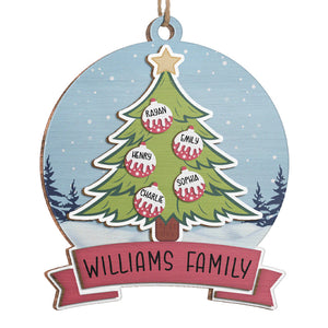 The Best Gift Around A Christmas Tree Is Family - Family Personalized Custom Ornament - Wood Custom Shaped - Christmas Gift For Family Members
