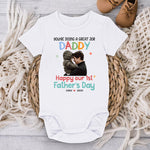 Custom Photo First Father's Day Gifts for Dad - Personalized Baby Onesies
