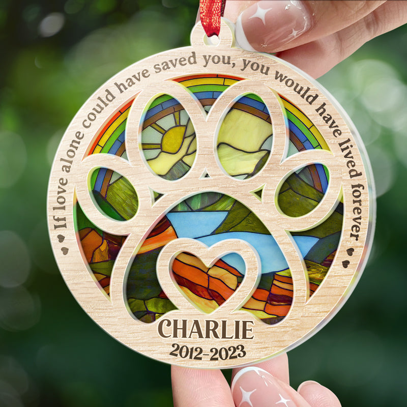 Once By My Side, Forever In My Heart - Memorial Personalized Custom Suncatcher Ornament - Acrylic Round Shaped - Sympathy Gift For Pet Owners, Pet Lovers