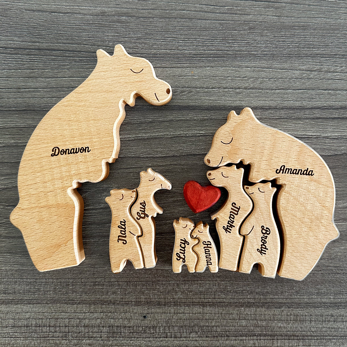 Handmade Wooden Animal Puzzle - Puppy Dog - Personalized