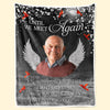 Custom Photo Miss You Until We Meet Again - Memorial Personalized Custom Blanket - Christmas Gift, Sympathy Gift For Family Members
