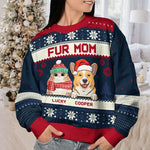 Custom Name Christmas Fur Mom Gifts - Personalized Sweatshirt