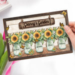 A Garden Of Love - Family Personalized Custom 2-Layered Wooden Plaque With Stand - House Warming Gift For Grandma