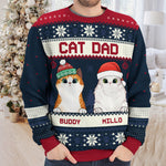 Custom Name Christmas Cat Dad Gifts for Men - Personalized Sweatshirt