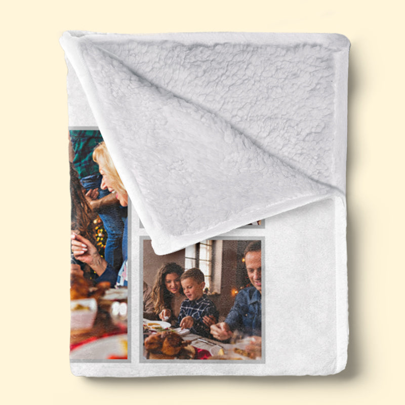 Custom Photo Love You To The Moon And Back - Family Personalized Custom Blanket - Gift For Family Members