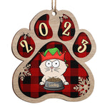 Happy Pawlidays - Cat Personalized Custom Ornament - Wood Paw Shaped - Christmas Gift For Pet Owners, Pet Lovers