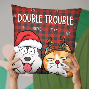 We Rule The House - Dog & Cat Personalized Custom Pillow - Christmas Gift For Pet Owners, Pet Lovers