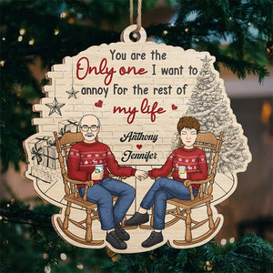 Congrats You Lucky Bastard - Couple Personalized Custom Ornament - Wood Custom Shaped - Christmas Gift For Husband Wife, Anniversary