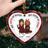 No Greater Gift Than Friendship - Bestie Personalized Custom Ornament - Ceramic Heart Shaped - Christmas Gift For Best Friends, BFF, Sisters