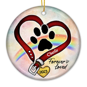 A Piece Of My Heart Is In Heaven - Memorial Personalized Custom Ornament - Ceramic Round Shaped - Christmas Gift, Sympathy Gift For Pet Owners, Pet Lovers