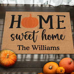 Welcome Home Sweet Home - Family Personalized Custom Home Decor Decorative Mat - Halloween Gift For Family Members