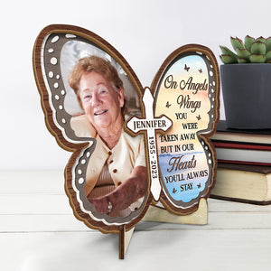 Custom Photo You Will Always Be In My Heart - Memorial Personalized Custom 2-Layered Wooden Plaque With Stand - Sympathy Gift For Family Members