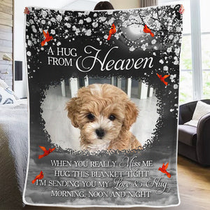 Custom Photo Our Love And Hugs - Memorial Personalized Custom Blanket - Sympathy Gift For Pet Owners, Pet Lovers