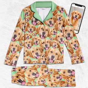 Custom Photo Live Love Bark - Dog & Cat Personalized Custom Face Photo Pajamas - Gift For Pet Owners, Pet Lovers
