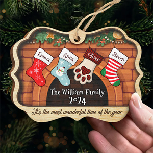 Christmas Stockings Hanging - Family Personalized Custom Ornament - Wood Benelux Shaped - New Arrival Christmas Gift For Family