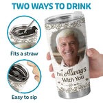 Custom Photo Stay In Our Hearts Forever - Memorial Personalized Custom Tumbler - Sympathy Gift For Family Members