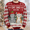 Best Cat Dad Ever Just Ask - Cat Personalized Custom Ugly Sweatshirt - Unisex Wool Jumper - Christmas Gift For Pet Owners, Pet Lovers