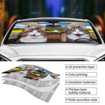 Custom Photo Have Fun Together - Cat Personalized Custom Auto Windshield Sunshade, Car Window Protector - Gift For Pet Owners, Pet Lovers