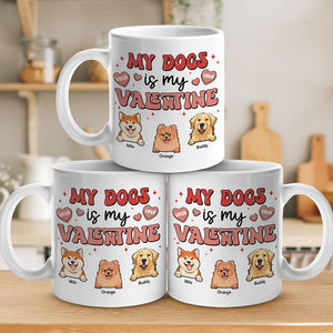 My Pets Are My Valentine - Dog & Cat Personalized Custom Mug - Gift For Pet Owners, Pet Lovers