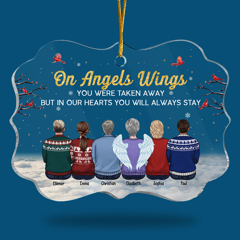 In Our Hearts You Will Always Stay - Memorial Personalized Custom Ornament - Acrylic Benelux Shaped - Christmas Gift, Sympathy Gift For Family Members