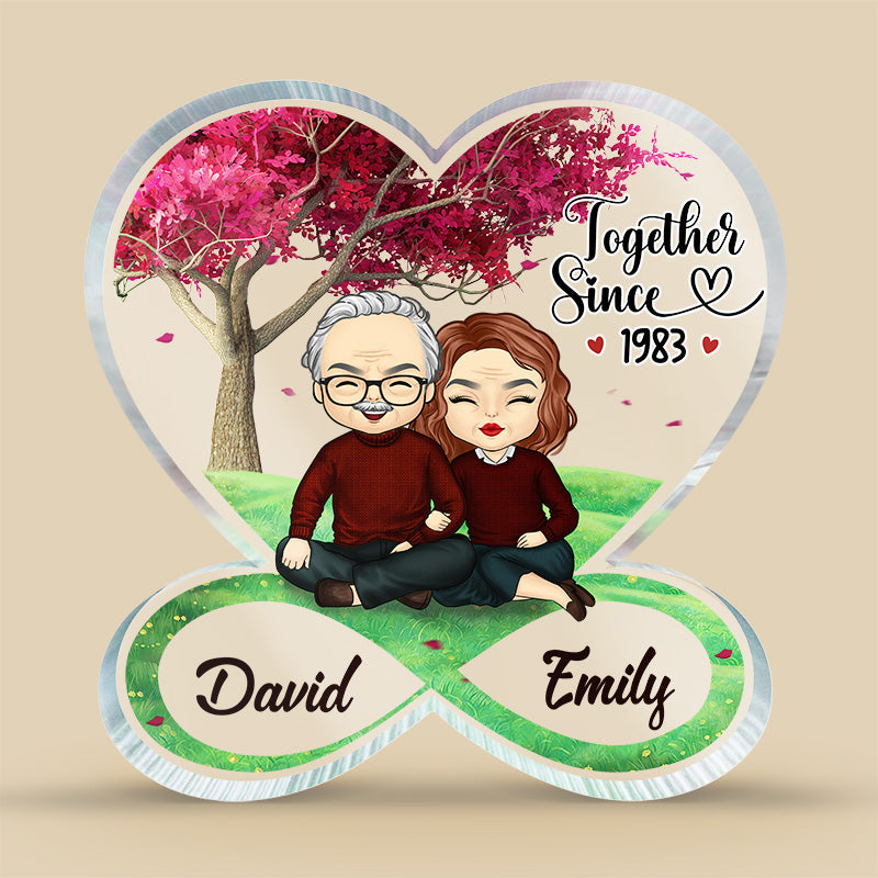 Together We Are Stronger - Couple Personalized Custom Infinity Heart Shaped Acrylic Plaque - Gift For Husband Wife, Anniversary
