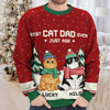 Holiday Best Cat Mom & Cat Dad Ever - Personalized Custom Unisex Ugly Christmas Sweatshirt, Wool Sweatshirt, All-Over-Print Sweatshirt - Gift For Cat Lovers, Pet Lovers, Christmas Gift