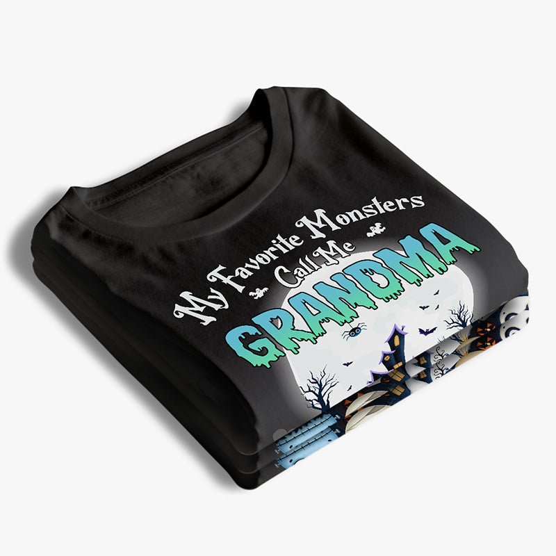 My Favorite Monsters Call Me Grandma - Family Personalized Custom Unisex T-shirt, Hoodie, Sweatshirt - Halloween Gift, Gift For Grandma, Grandpa