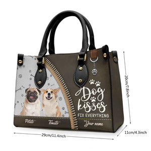 Custom Photo Life Is Better With Fur Babies - Dog & Cat Personalized Custom Leather Handbag - Gift For Pet Owners, Pet Lovers